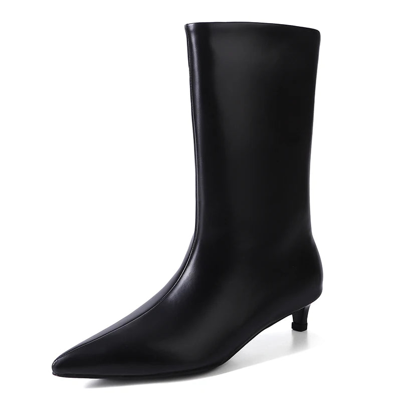 Wide Calf Knee Boots for Women Genuine Leather