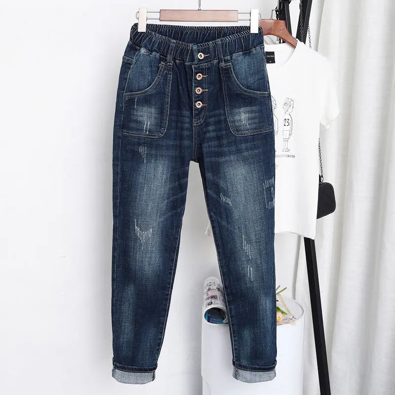 High Waist Jeans Women Vintage Loose Boyfriend Denim Jeans