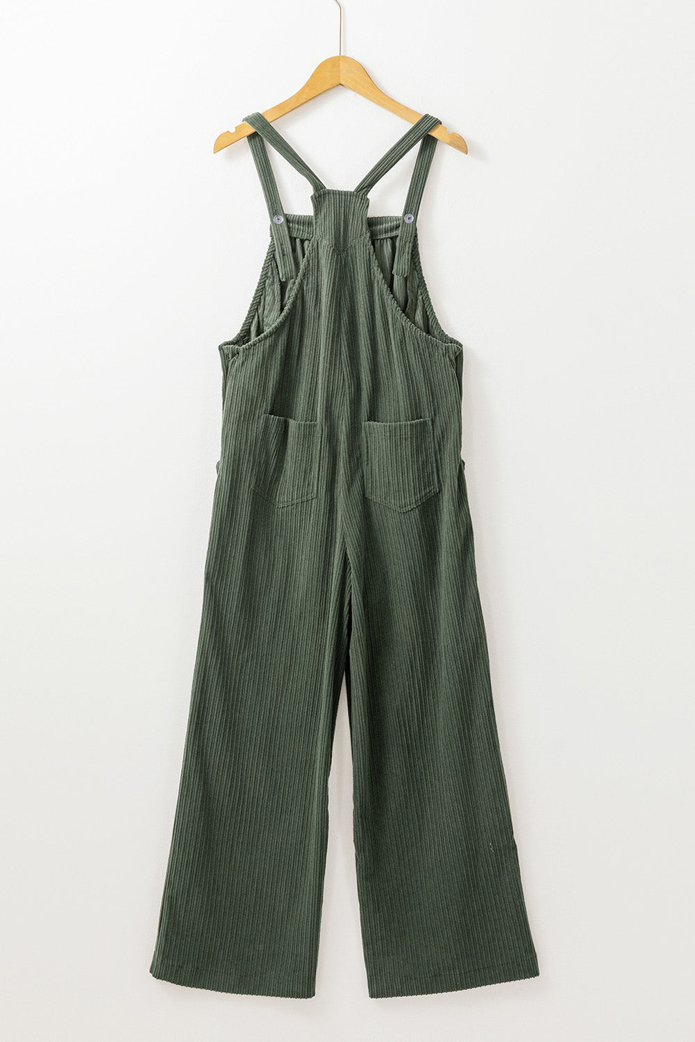 Jungle Green Side Pockets Corduroy Overall