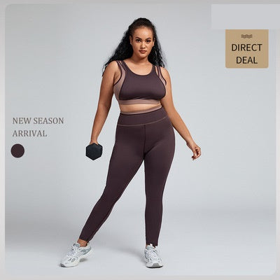 Plus Size Women Yoga Wear Fitness Set