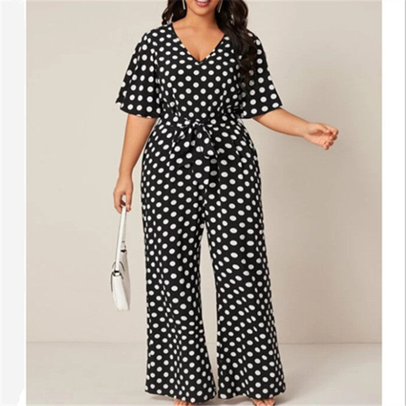 Elegant White Dot Jumpsuit