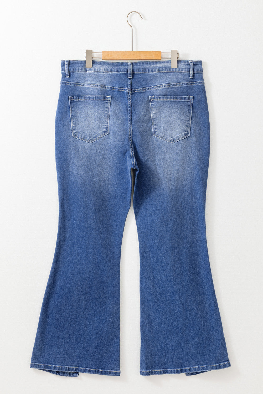 Blue Exposed Seam High Waist Flare Jeans