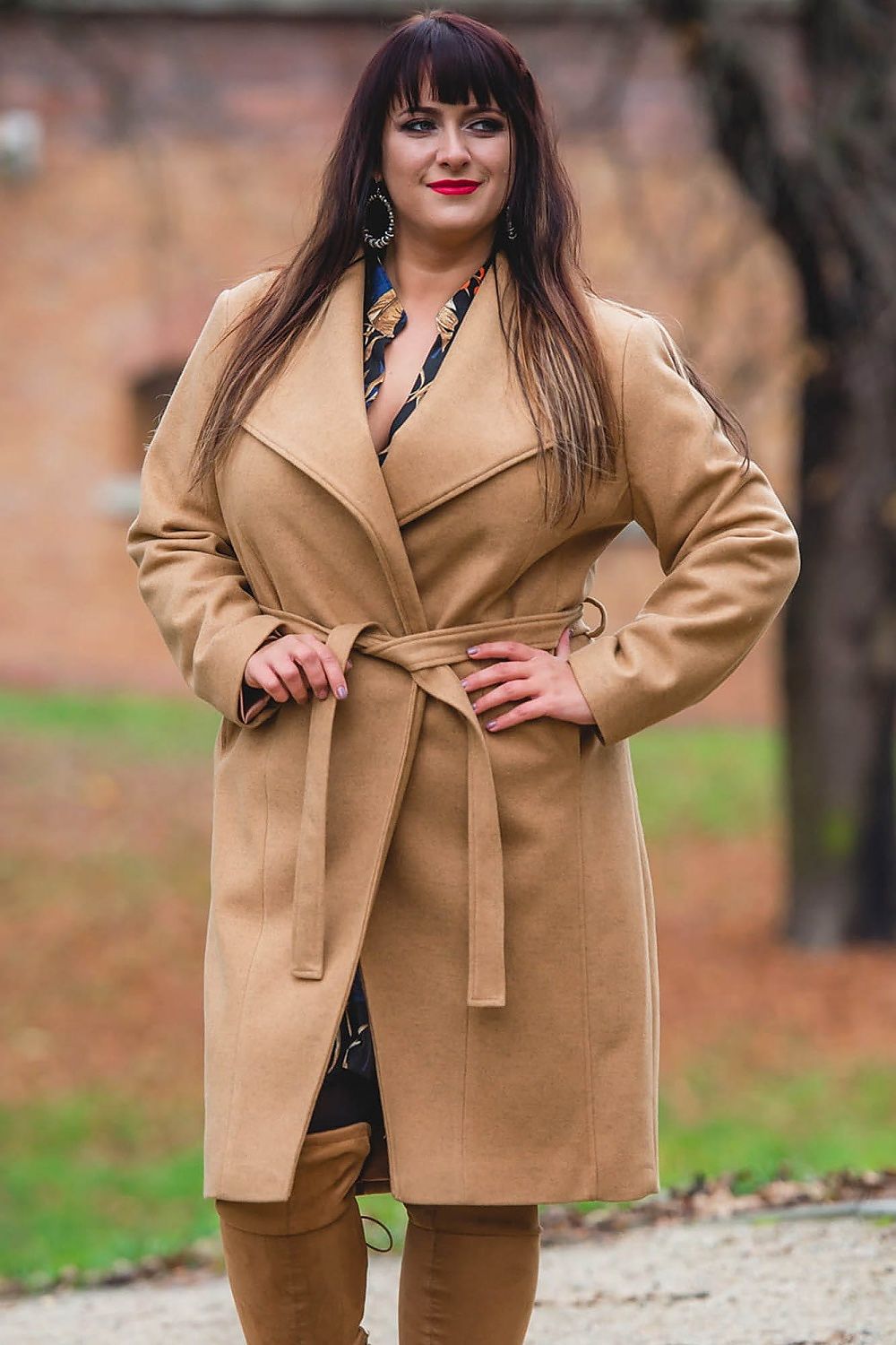 Clara Caramel Tie Belt Coat