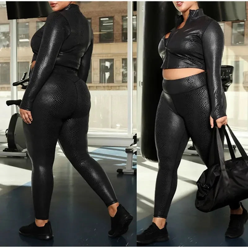 Three Piece Set Zipper Jacket Vest Stretchy Skinny Pant Tracksuits