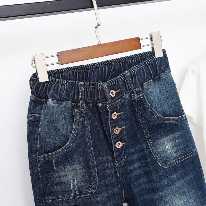 High Waist Jeans Women Vintage Loose Boyfriend Denim Jeans