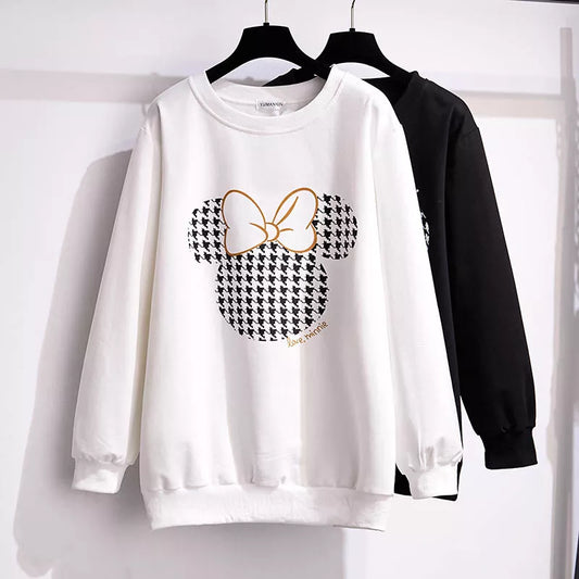 Loose Round Neck Cartoon Sweatshirt