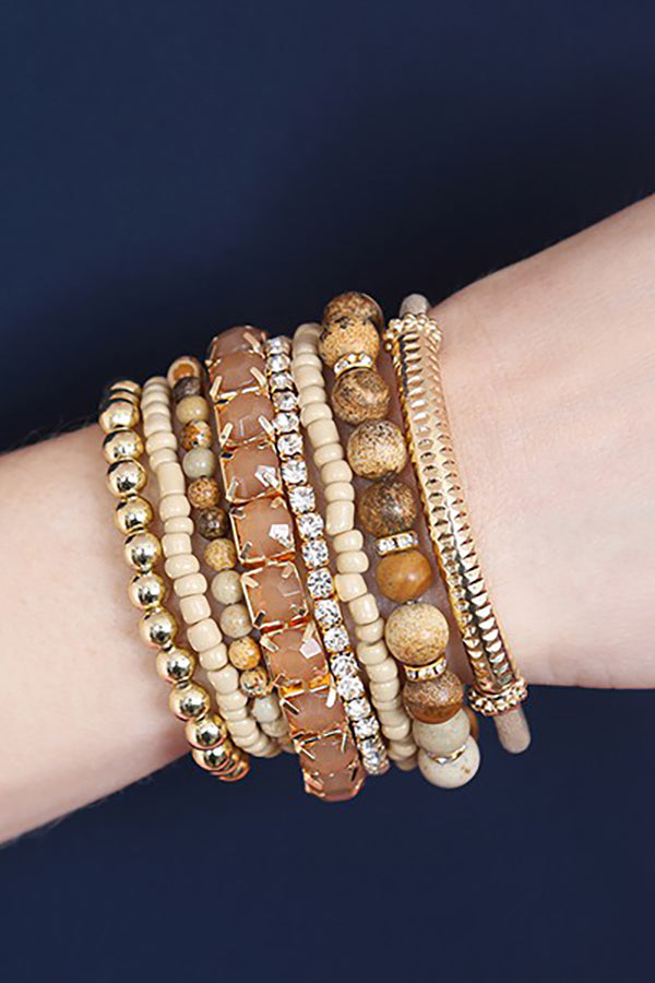 Plus Size Stackable Beads Bracelet Set