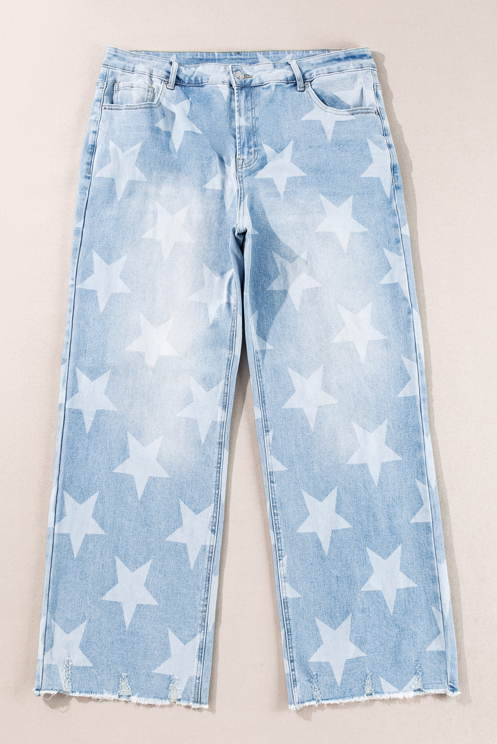 Beau Blue High Waist Star Pattern Jeans