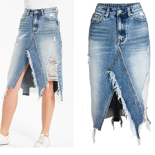 Women's Plus Size Denim Jean Skirt