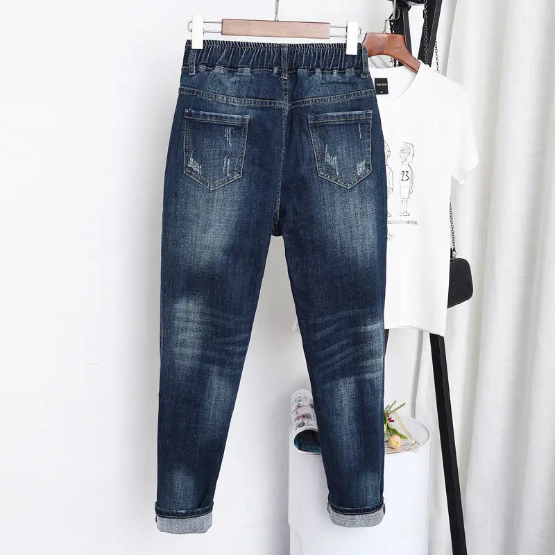 High Waist Jeans Women Vintage Loose Boyfriend Denim Jeans