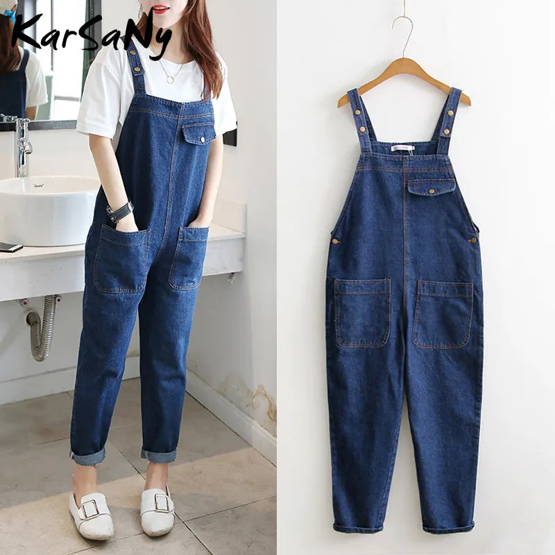 Casual Blue Jean Overalls for Women Elegant Autumn