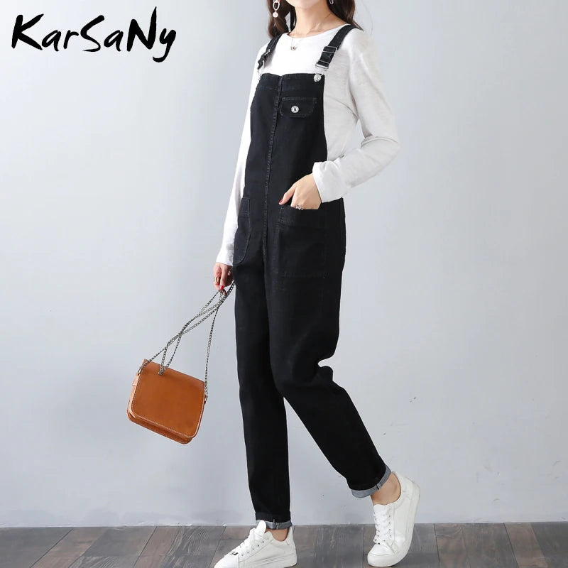 Casual Blue Jean Overalls for Women Elegant Autumn