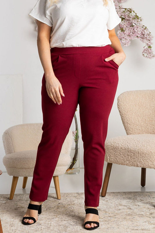 Women's Solid Crimson Pants