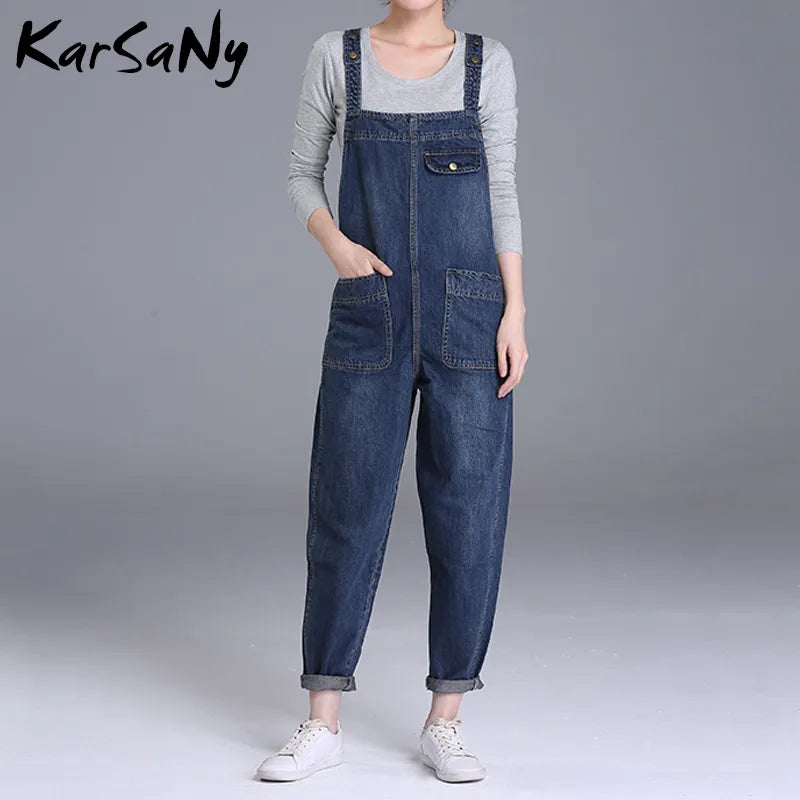 Casual Blue Jean Overalls for Women Elegant Autumn